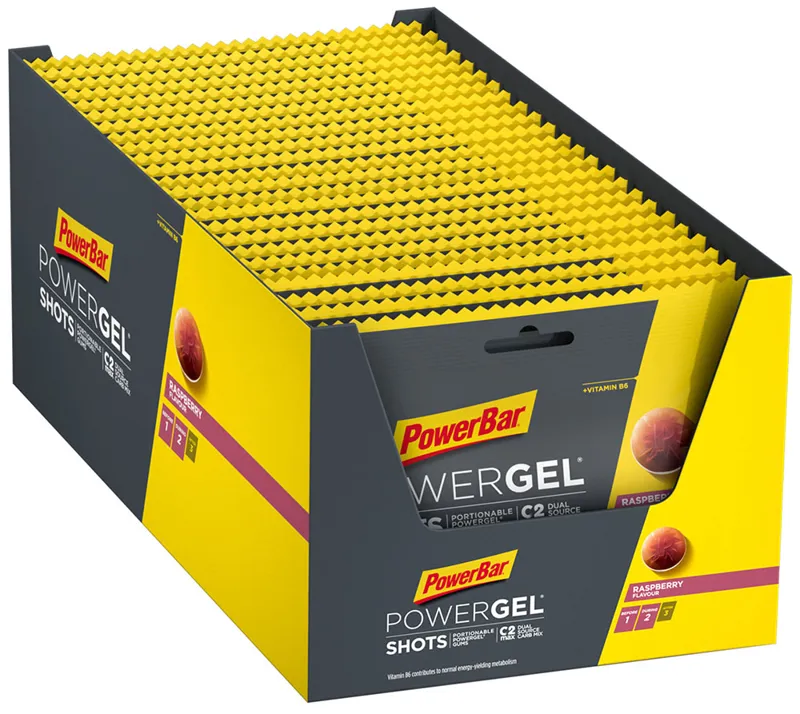 Powerbar Energy Gum PowerGel Shot Box 24 Raspberry